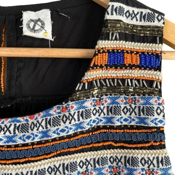 Anthropologie‎ Akemi + Kin Embellished Beaded & Embroidered Top in Black, Size M - Picture 5 of 9